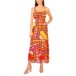 NWT Macy’s MSK Patchwork Print Maxi Dress